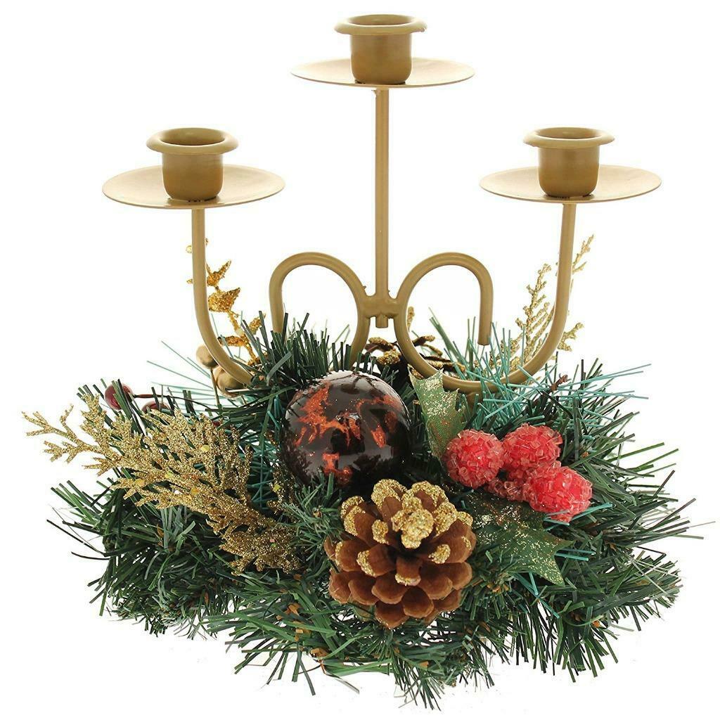 kandelaar versierd met kerstdecoratietape Rood / goud, Ophalen of Verzenden, Nieuw