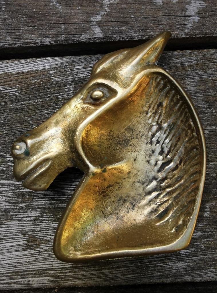 Schaaltje paard - koper of messing - juwelenschaaltje asbak, Antiek en Kunst, Antiek | Brons en Koper, Koper, Ophalen of Verzenden