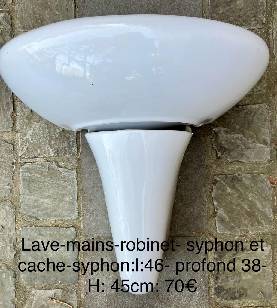 Lave-mains avec syphon, robinet et bouchon, Enlèvement, Utilisé, Robinet
