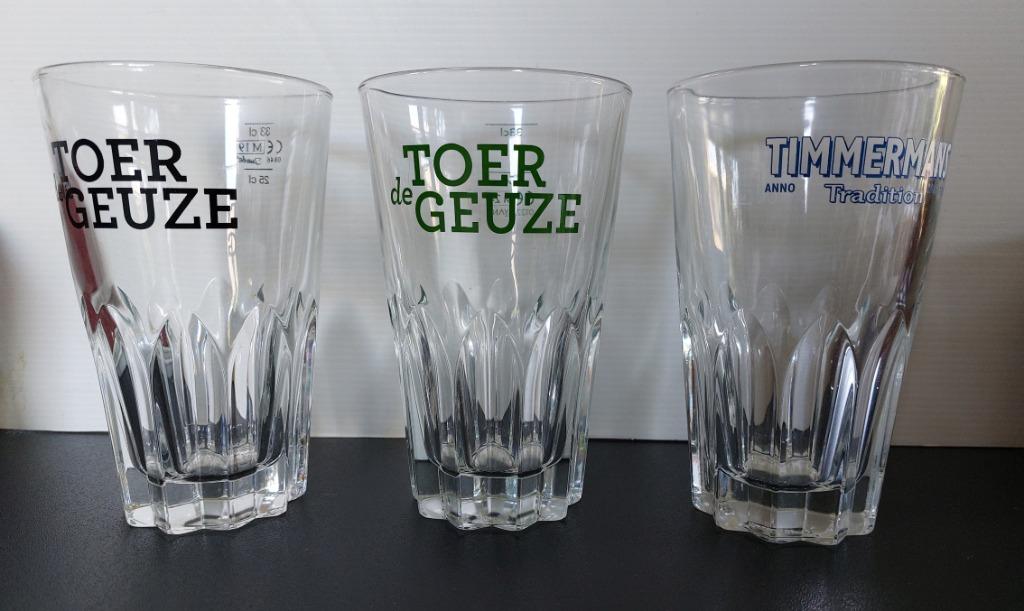 Bierglazen - Geuze 3 stuks - Toer de Geuze - Timmermans, Enlèvement, Neuf, Verre à bière