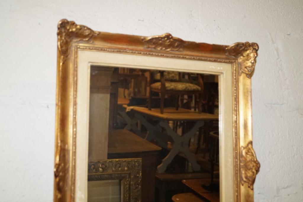 Miroir baroque doré antique 52 x 43 épaisseur cadre 5cm, Enlèvement ou Envoi, Rectangulaire, 50 à 100 cm, Moins de 100 cm