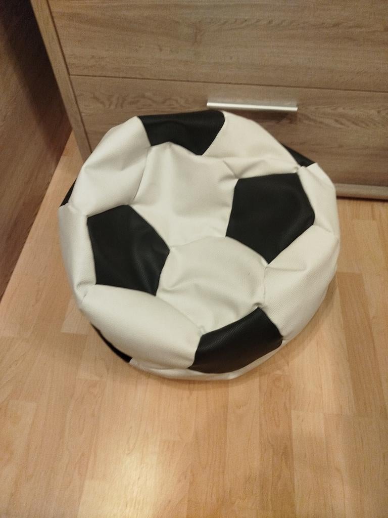 Pouf ballon de football, Enlèvement, Comme neuf, Blanc, Pouf