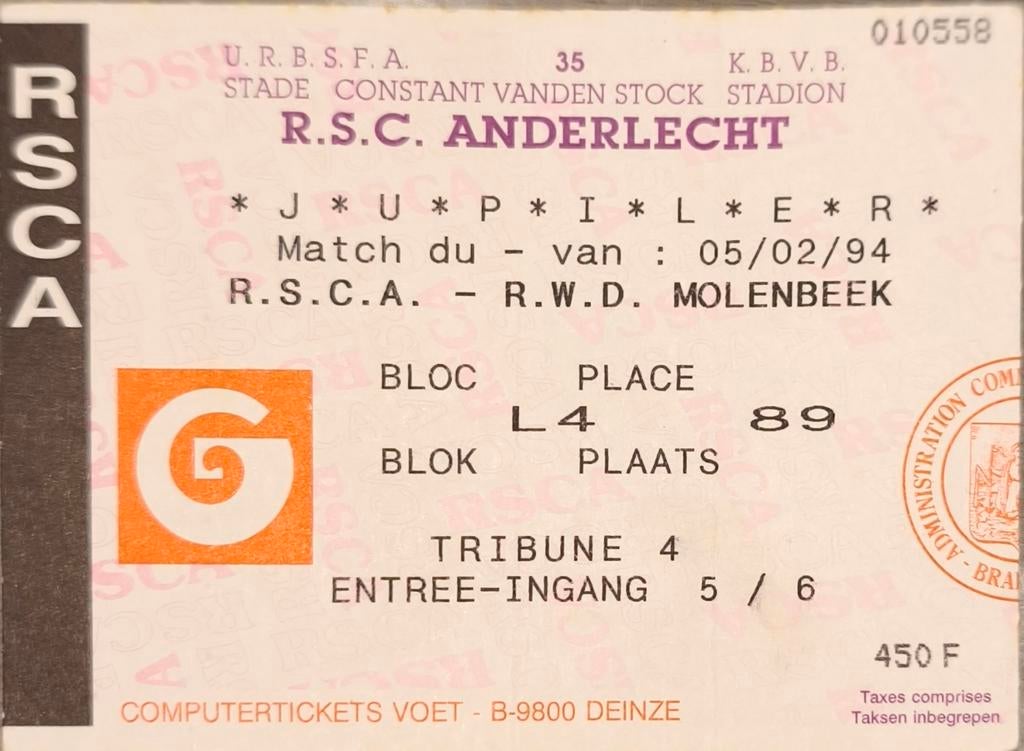 Ticket RSC Anderlecht RWDM
