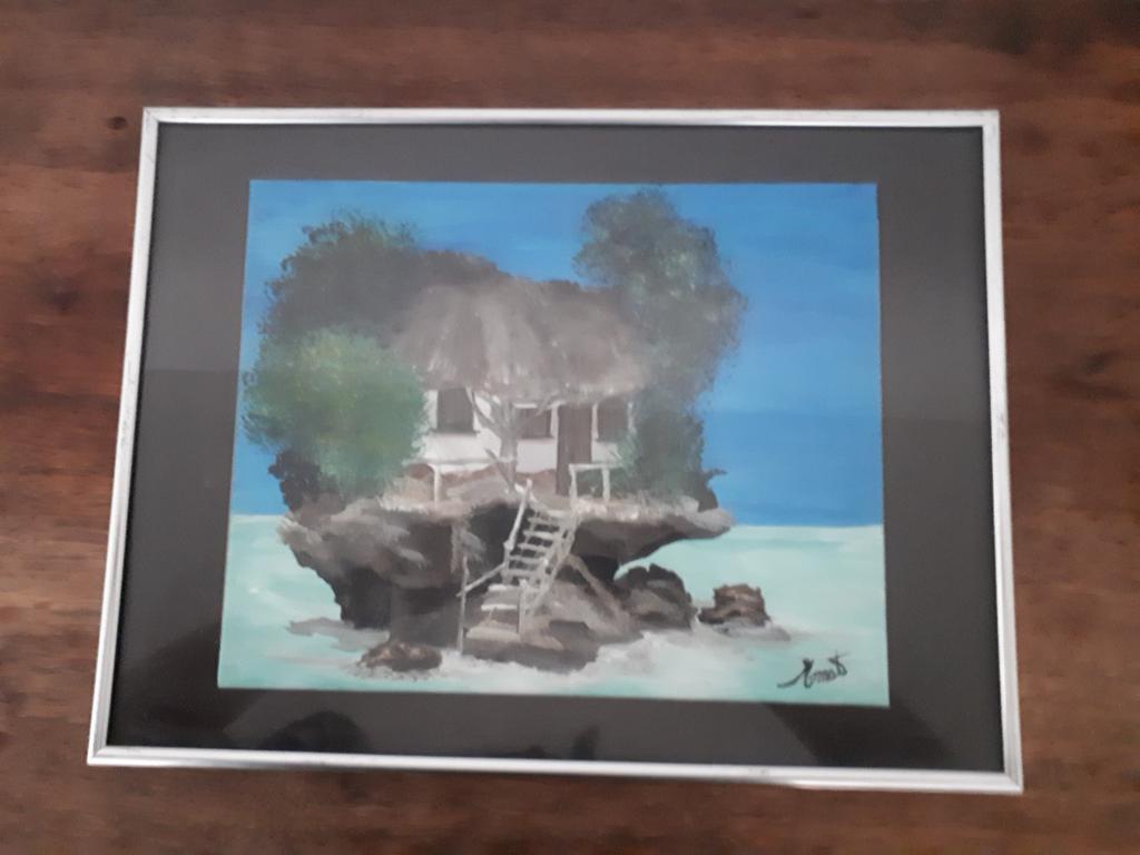 Kunstwerk living in zanzibar by the rock., Huis en Inrichting, Woonaccessoires | Schilderijen, Tekeningen en Foto's, Ophalen of Verzenden