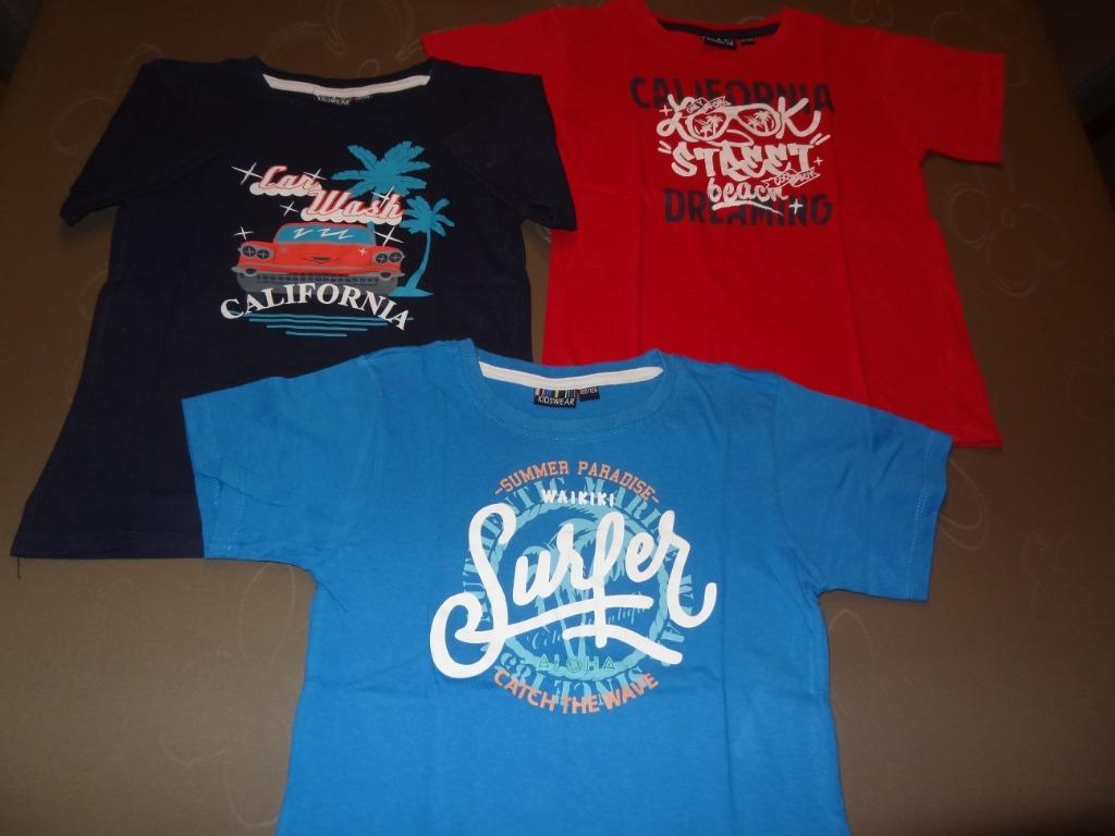 3 leuke T-shirts (maat 122-128 / 7-8 j), Kinderen en Baby's, Ophalen of Verzenden, Gebruikt, Jongen, Shirt of Longsleeve