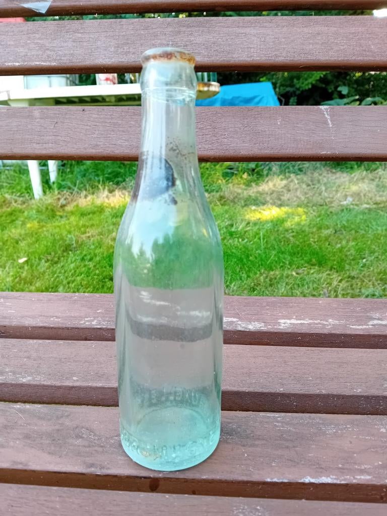 Oude vintage limonadefles of water Brumagne Brussel, Verzamelen, Ophalen of Verzenden, Gebruikt