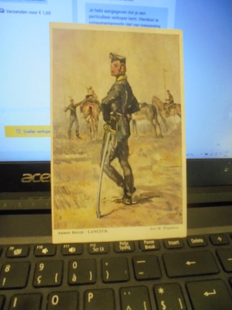 Armée Belge - Lancier, Ophalen of Verzenden, Landmacht, Foto of Poster