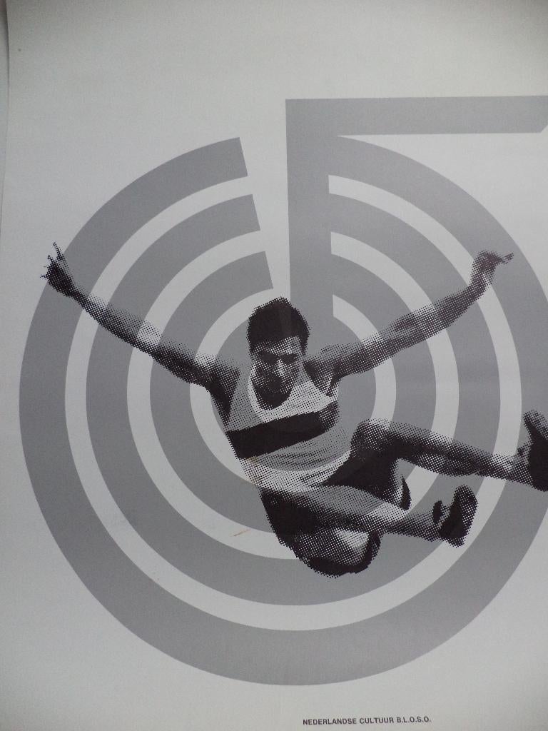 sport poster 1972 GASTON ROELANTS BLOSO zeefdruk affiche, Ophalen of Verzenden