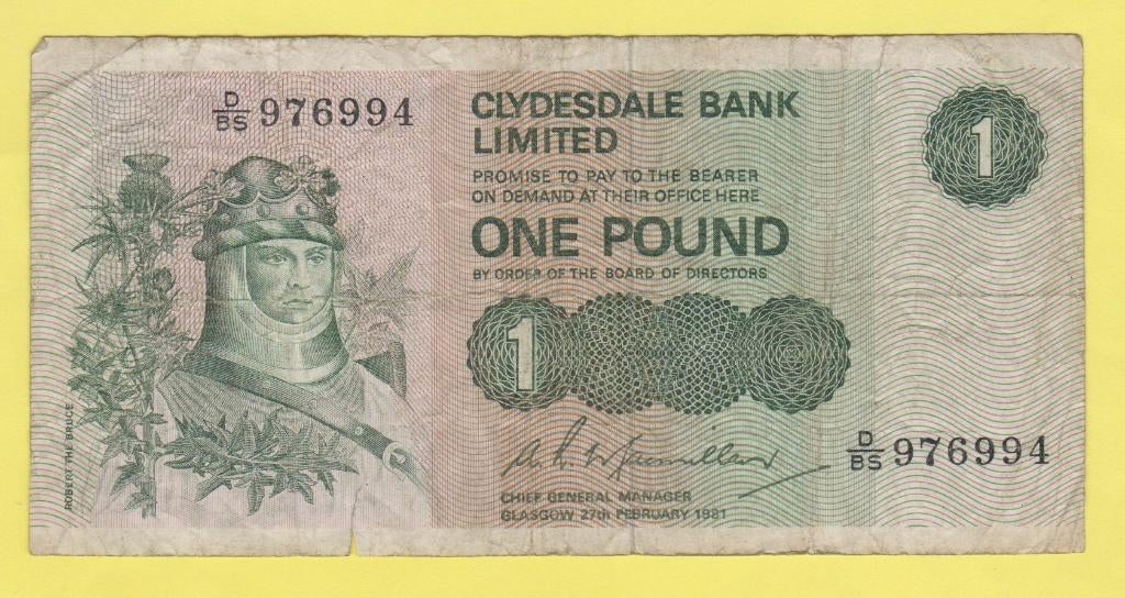 SCHOTLAND - 1 POUND, Ophalen of Verzenden, Overige landen, Los biljet
