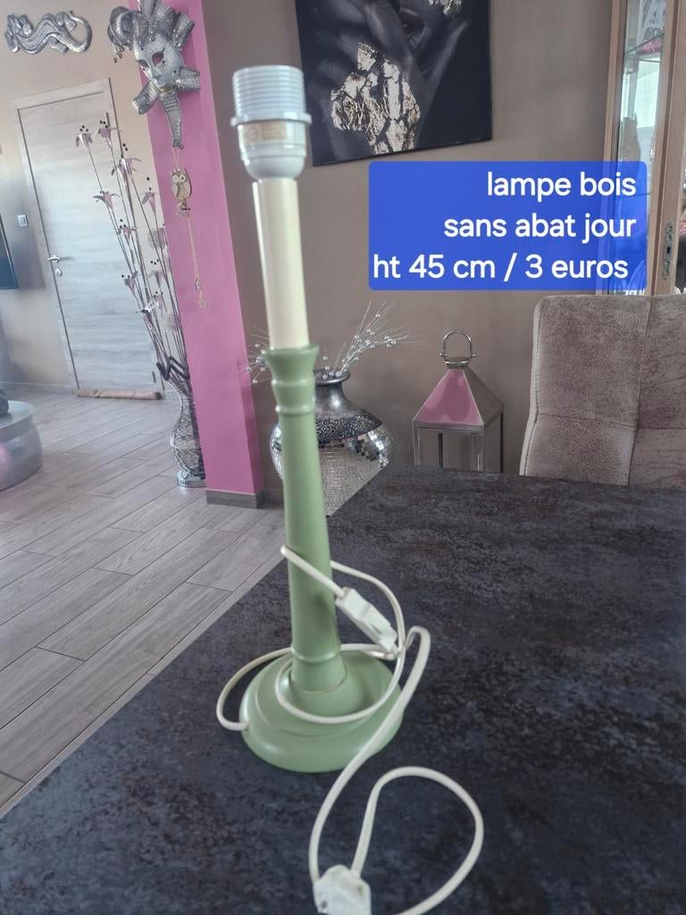 Lampe en bois sans abat jour ht 45 cm, Enlèvement ou Envoi, Utilisé, Bois