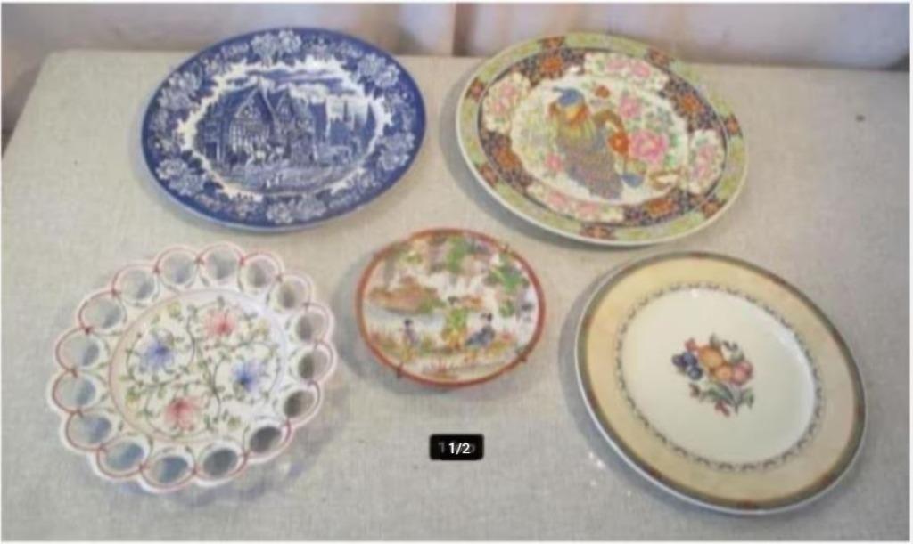 5 belles assiettes décoratives et assiettes murales ancienne, Enlèvement ou Envoi