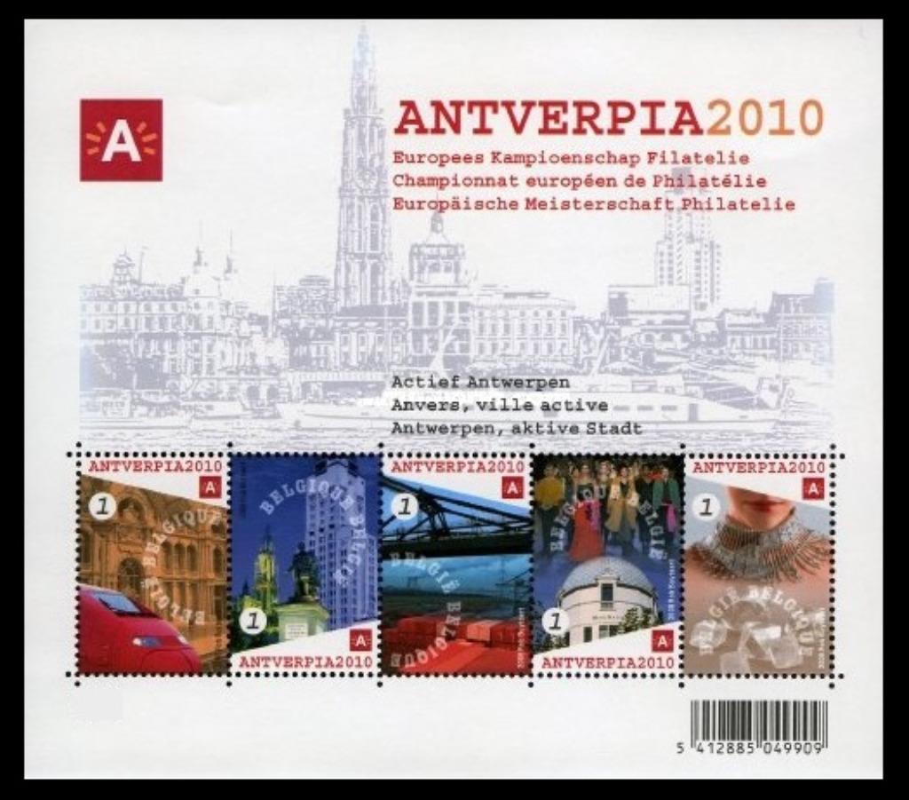 BL153 Feuillet de timbres Antverpia 2010, Enlèvement ou Envoi, Timbre-poste, Neuf