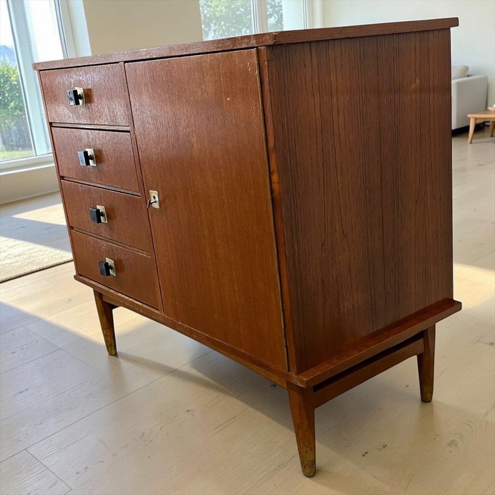 Vintage houten kastje / ladekast, Ophalen, Commode