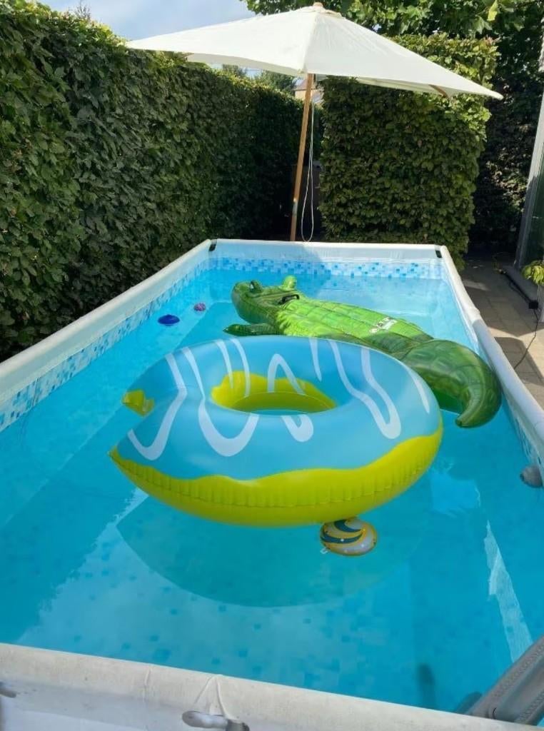 zwembad 4mx2mx1m + warmtepomp, Jardin & Terrasse, Piscines, Comme neuf, Piscines hors sol, 80 à 120 cm, 200 à 400 cm, Moins de 200 cm