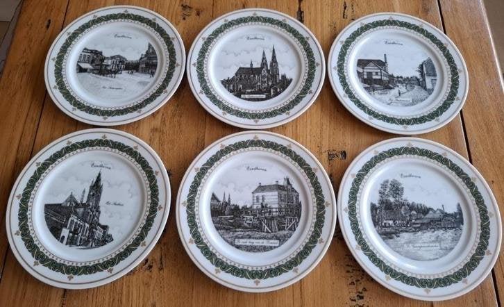 SALE, 6 Vintage wandborden van oud Eindhoven, 1994, Antiquités & Art, Enlèvement ou Envoi