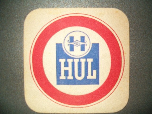 Tapis à bière Hul Merelbeke 12 : 95 x 95 mm, Enlèvement ou Envoi, Utilisé, Sous-bock