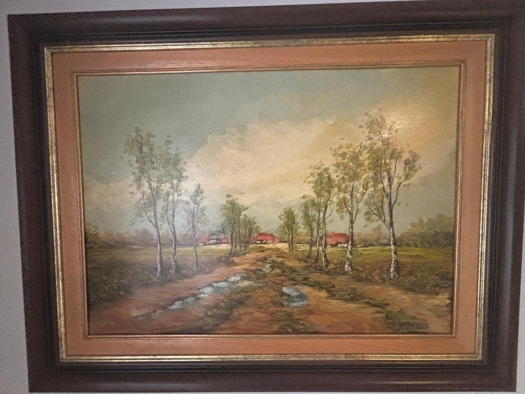 Henner Knauf – olieverfschilderij – 130 x 48, Antiek en Kunst, Ophalen, Doek, Impressionistisch, Landschap