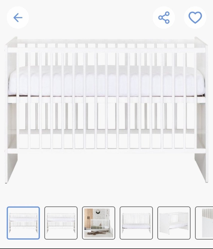 Palet bébé combiné 60x120 blanc réglable en 3 positions, Enlèvement, Utilisé, Lit