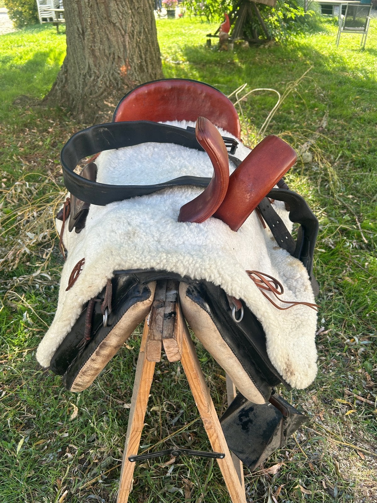 Vaquera Amazone zadel, Dieren en Toebehoren, Ophalen, L (17.5 inch), Gebruikt, Vlakke zit