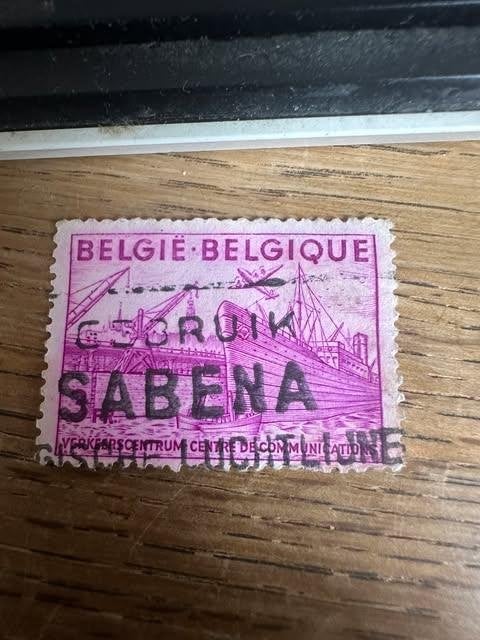 timbre Timbre de Belgique Sabena, Enlèvement ou Envoi, Affranchi, Aviation, Avec timbre