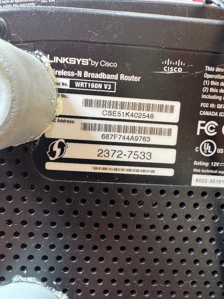 Routeur Linksys WRT160 V3, Informatique & Logiciels, Routeurs & Modems, Enlèvement ou Envoi, Utilisé, Routeur, Cisco Linksys