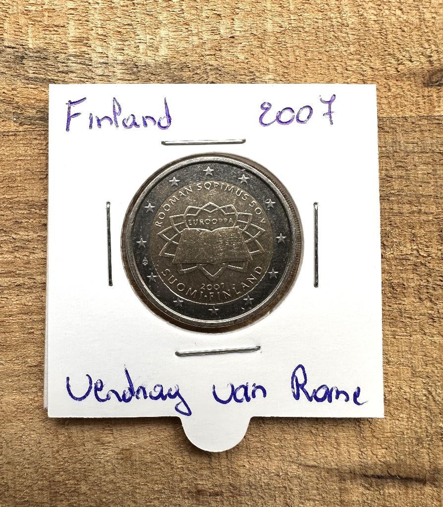 2€ Finland 2007 Verdrag van Rome, Ophalen of Verzenden, Finland, Losse munt