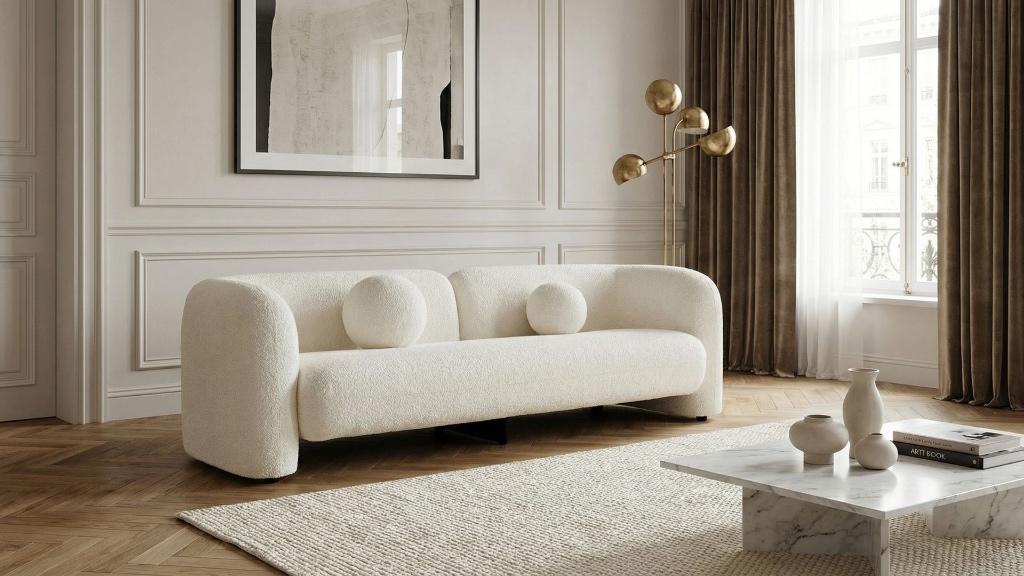 Neuf & -17% Promotion Sublime Canapé Aura en Beige clair, Enlèvement ou Envoi, 200 à 250 cm, Banc droit, Luxe, haut de gamme, contemporain