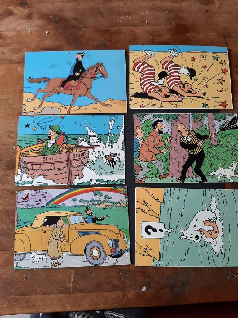 Kuifje 6 dubbele postkaarten q 8, Verzamelen, Verzenden