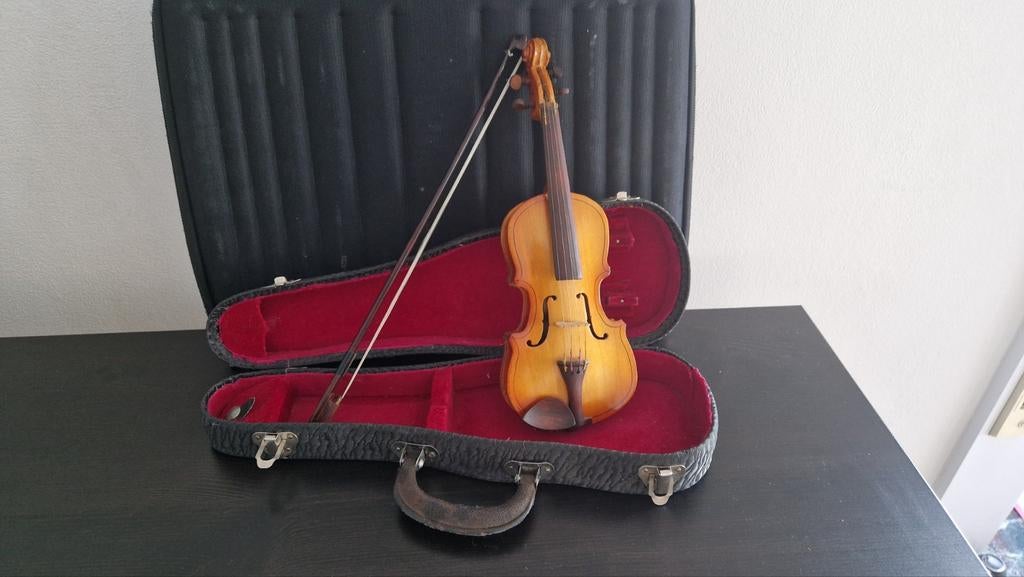 Violon miniature (23 cm) avec archet et étui, parfait état, Musique & Instruments, Enlèvement ou Envoi, Violon