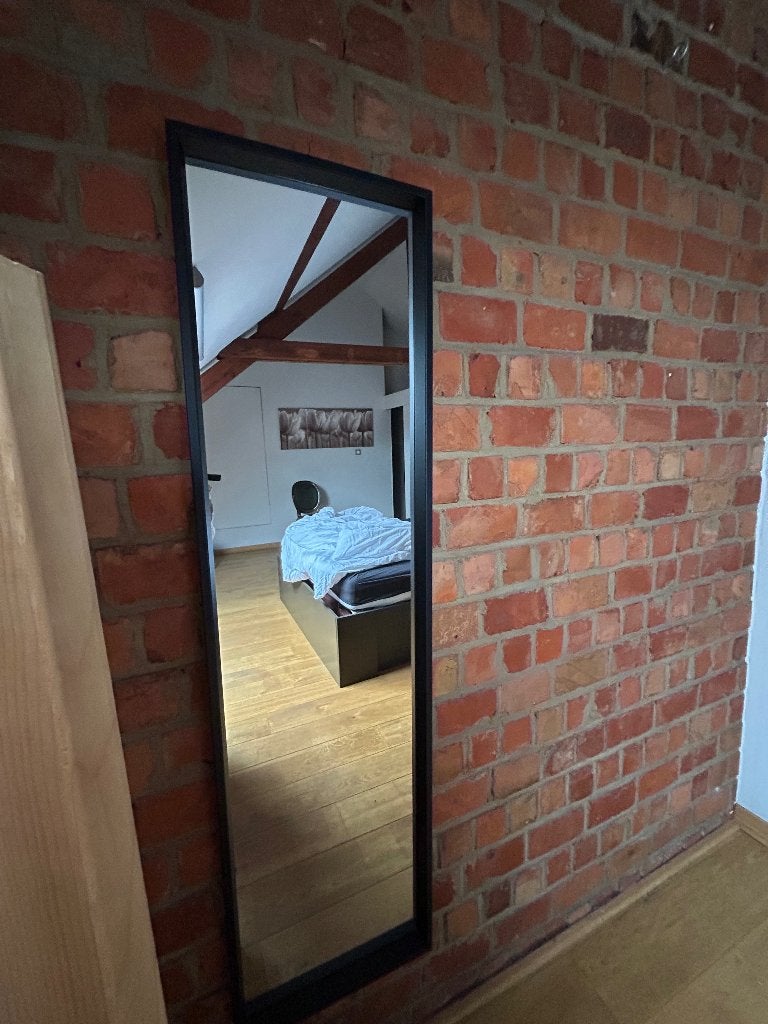 IKEA spiegel zwart frame, Huis en Inrichting, Ophalen, Minder dan 50 cm, Zo goed als nieuw, 150 tot 200 cm