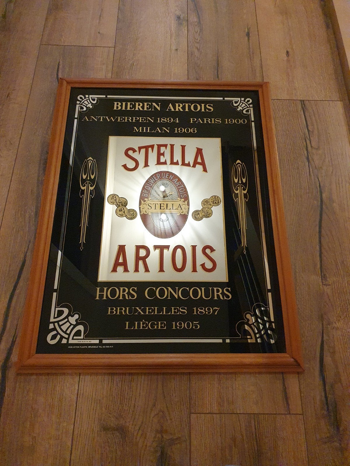 Miroir publicitaire Beer - Stella Artois 1983 -, Enlèvement ou Envoi, Utilisé, Panneau, Plaque ou Plaquette publicitaire, Stella Artois