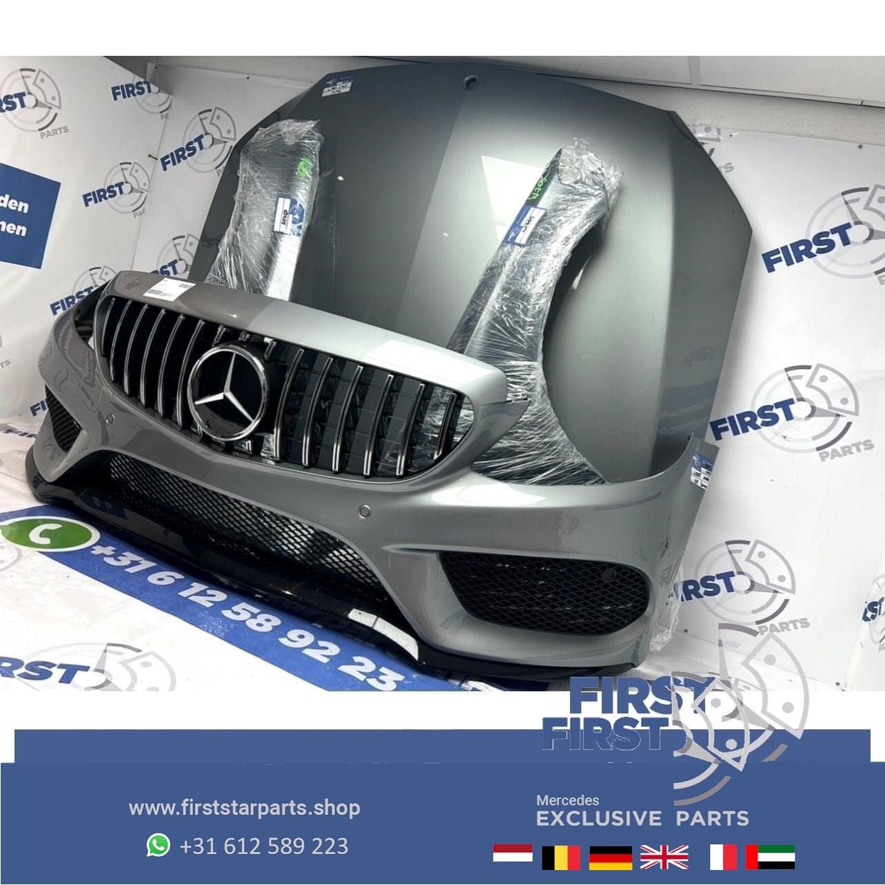 W205 C205 AMG VOORKOP GRIJS Mercedes C Klasse COMPLEET 2014-, Utilisé, -, Avant, -