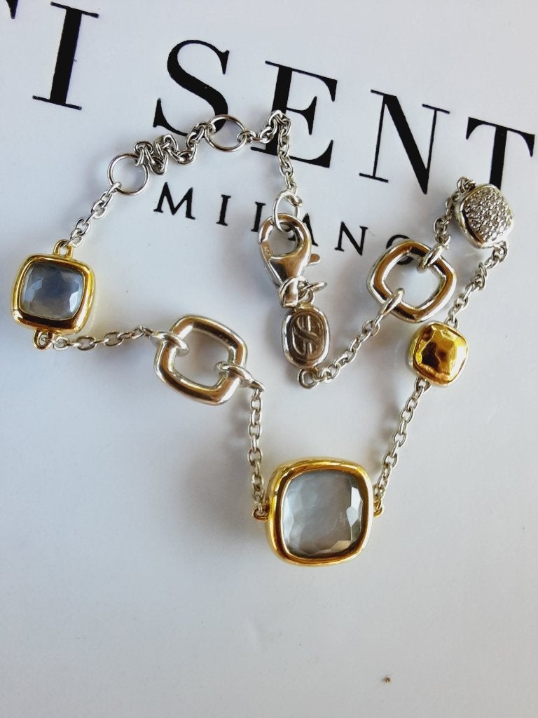 Nouveau bracelet bicolor Ti sento modèle 23053BL, Enlèvement ou Envoi, Neuf, Argent, Argent