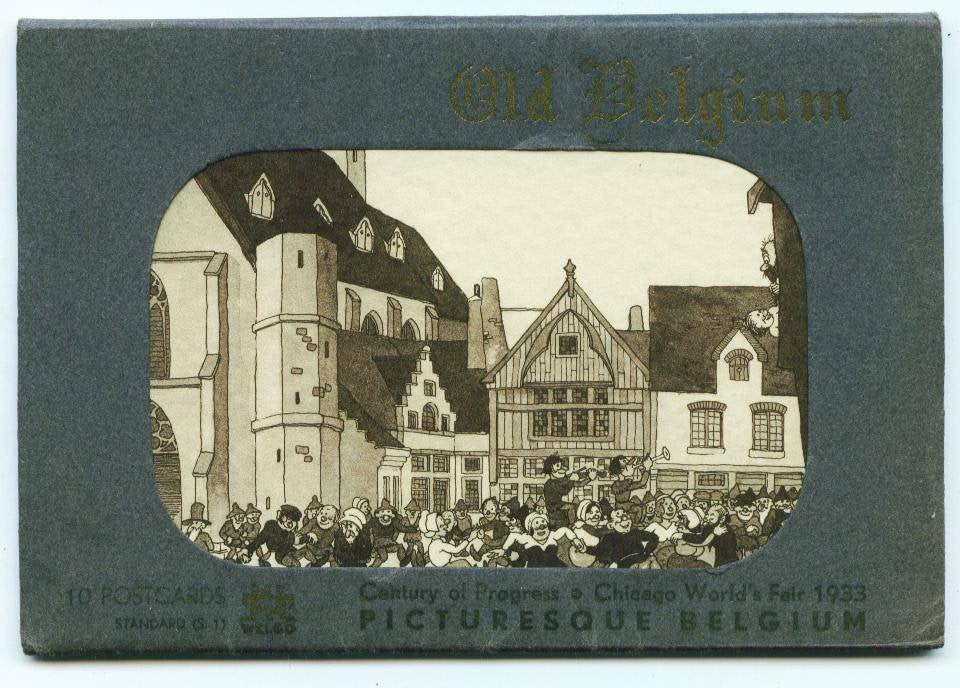 Jean Dratz – Old Belgium(Chicago World’s Fair 1933)Postkaart, Ophalen of Verzenden, 1920 tot 1940, Ongelopen, Cultuur en Media