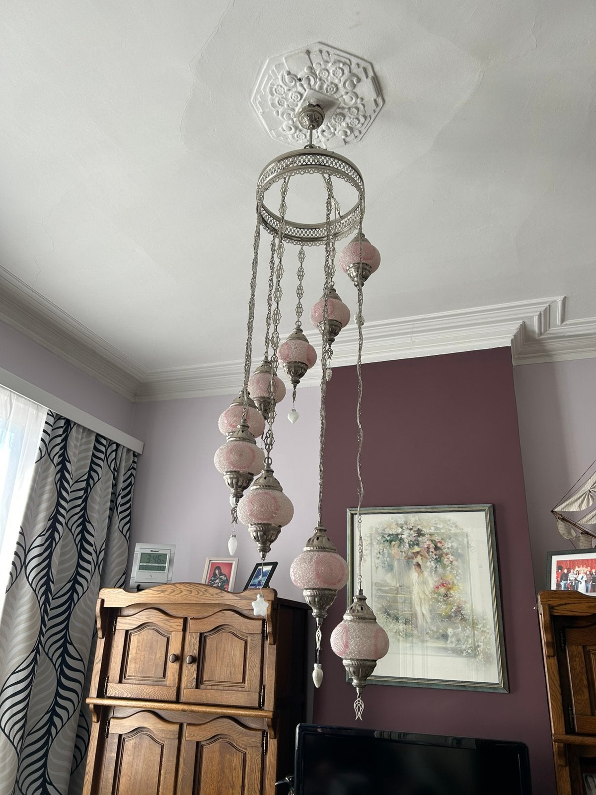 Turkse mozaïek Hang lamp, Ophalen, Zo goed als nieuw, Turks