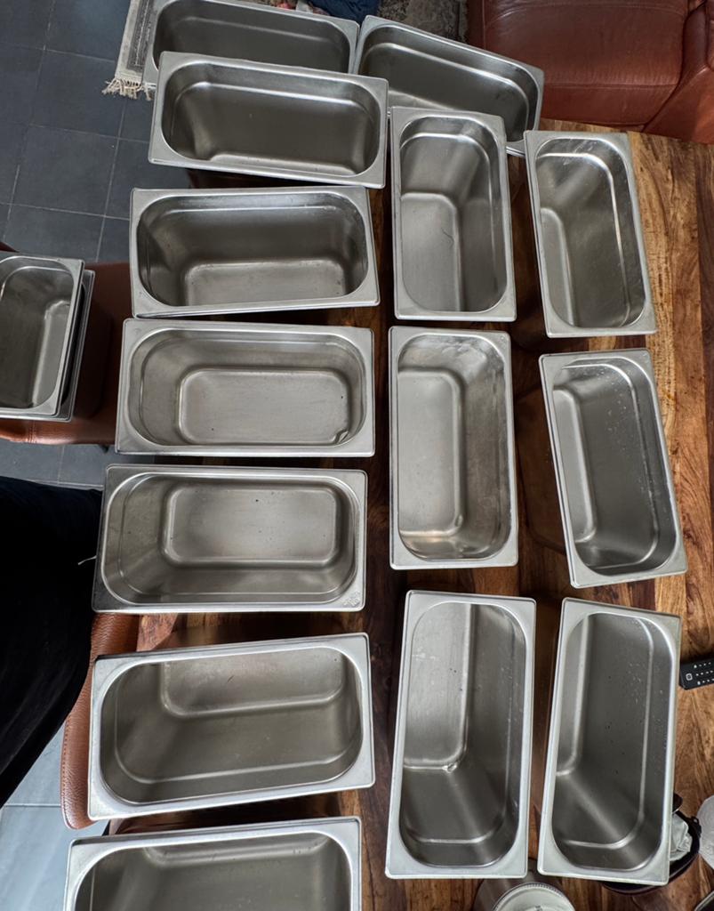 8x RVS Gastronorm Bakken (GN 1/3), Ophalen of Verzenden