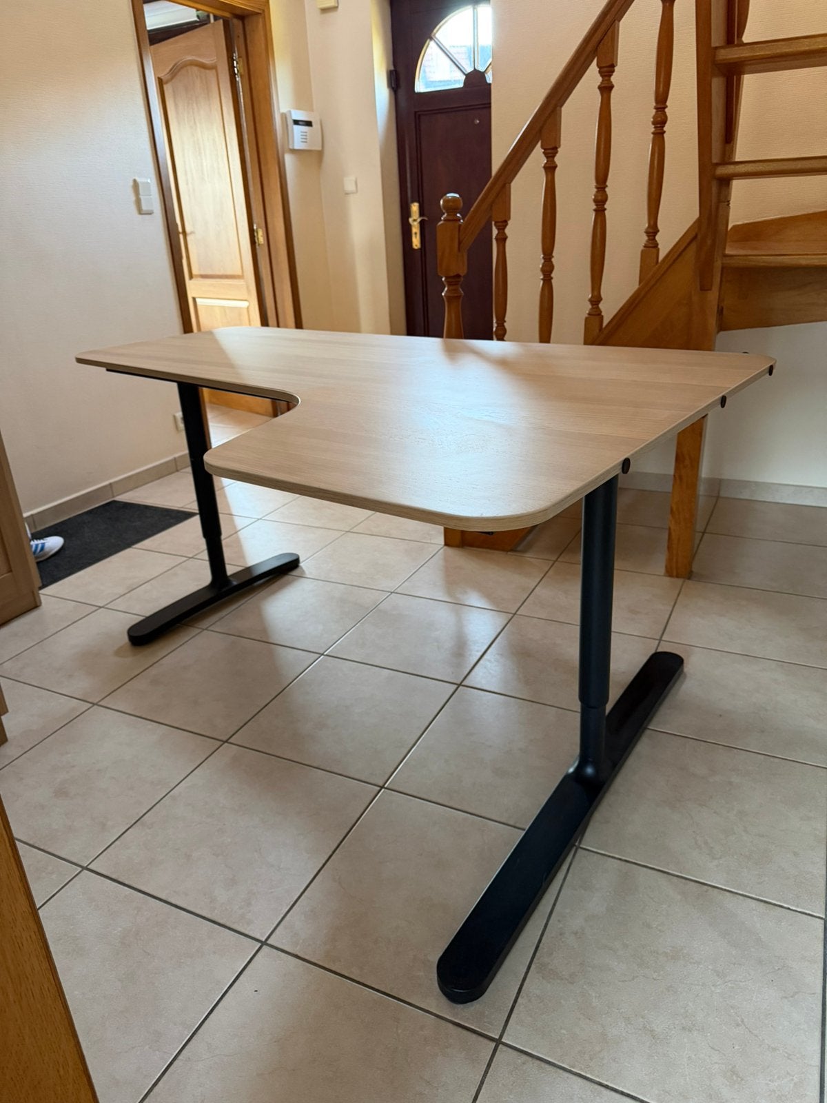 Bureau d’angle, Utilisé, IKEA, Beige, Naturel