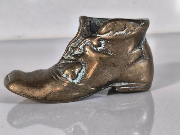 Miniatuur messing/koperen schoen, Antiek en Kunst, Antiek | Brons en Koper, Ophalen of Verzenden
