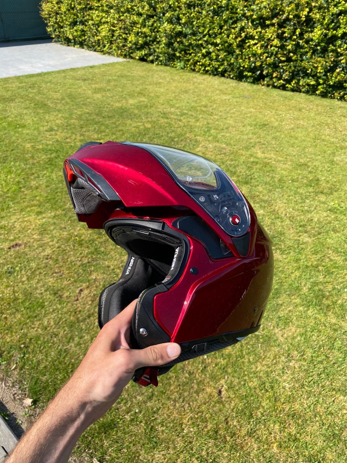 Nishua Systeemhelm XL – Bordeaux Rood, Motoren, Ophalen, XL, Systeemhelm