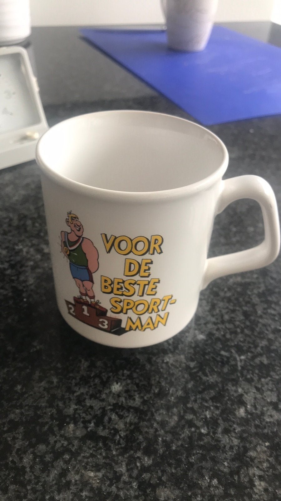 Tas mok voor de beste sportman, Ophalen of Verzenden, Zo goed als nieuw