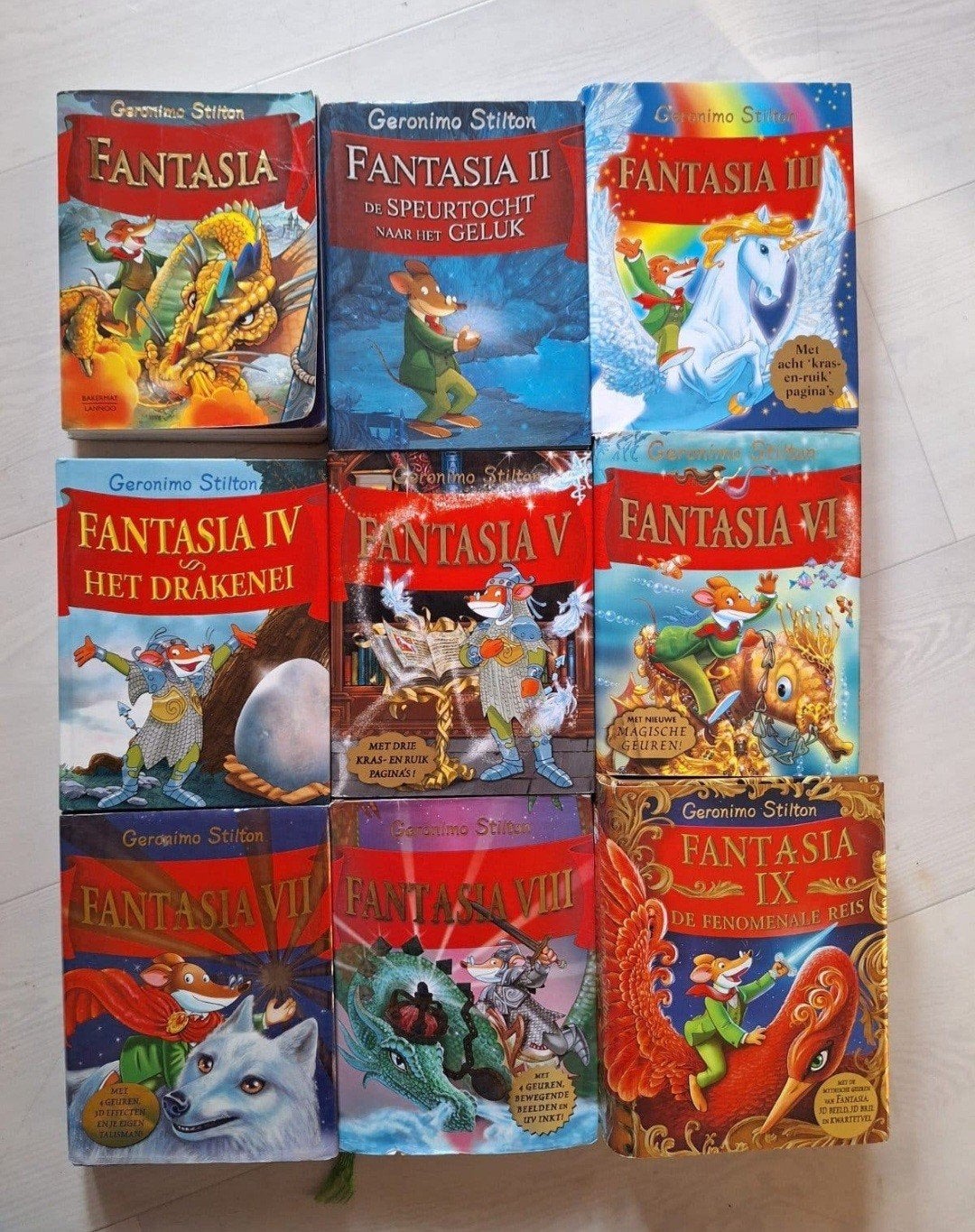 Geronimo Stilton Fantasia boeken serie 1 t/m 9, Boeken, Ophalen of Verzenden, Zo goed als nieuw, Geronimo Stilton, Fictie
