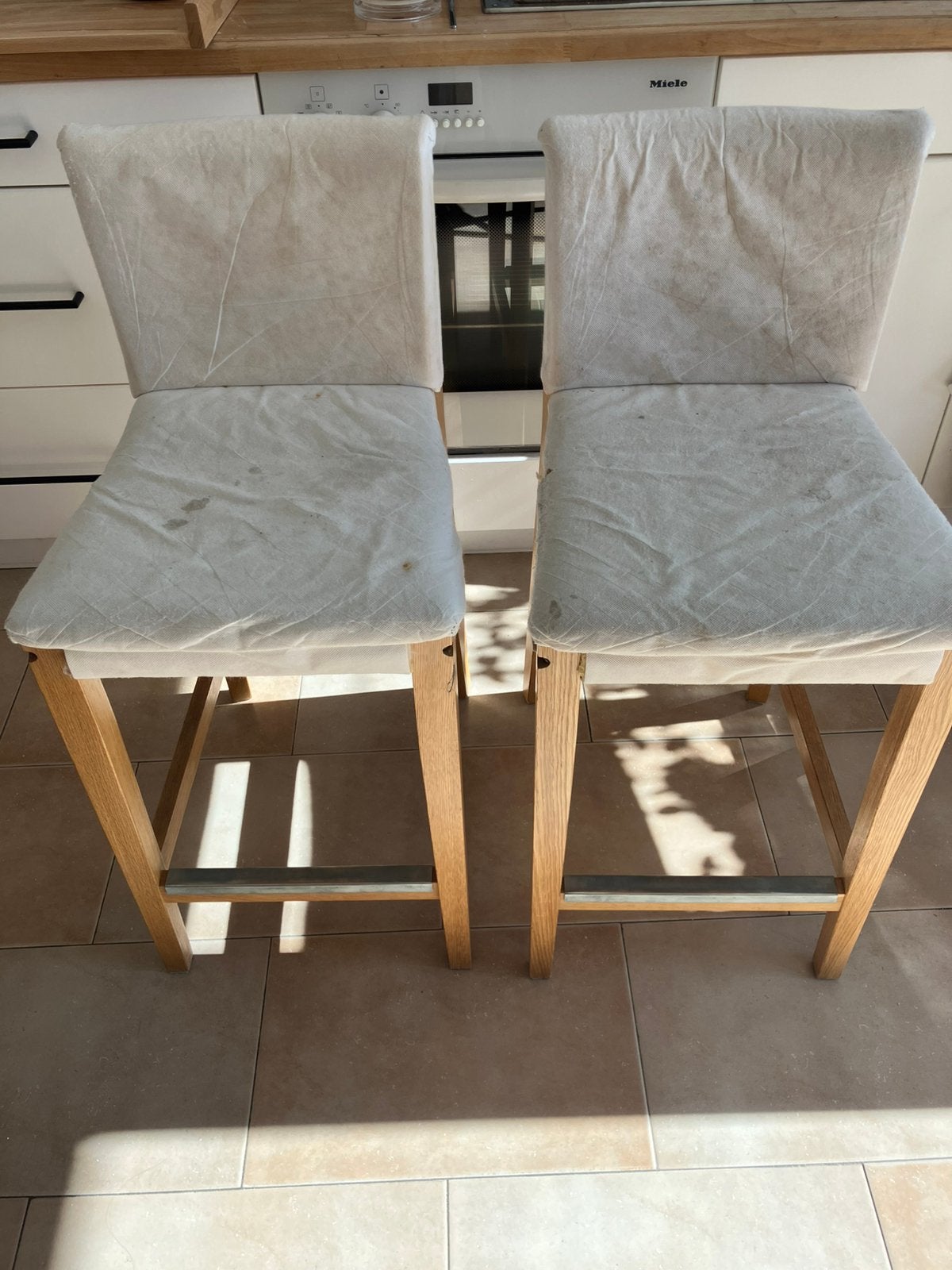 2 Tabourets Ikea Henriksdal -64cm, 2 tabourets, Enlèvement, Utilisé, 60 à 90 cm