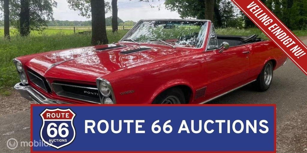 Pontiac LeMans Cabriolet | 1965 | Route 66 Auctions, Pontiac, Zwart, Bedrijf, Handgeschakeld