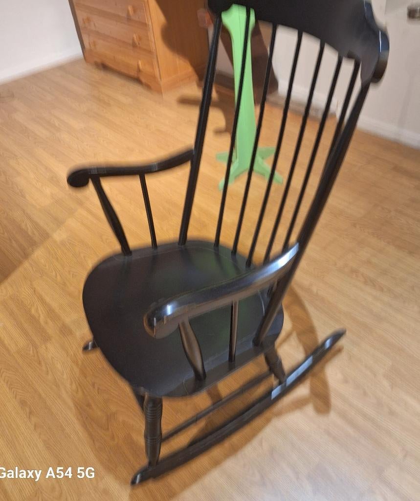 Vintage Windsor‑stijl schommelstoel – jaren ’70, Huis en Inrichting, Stoelen, Hout, Ophalen