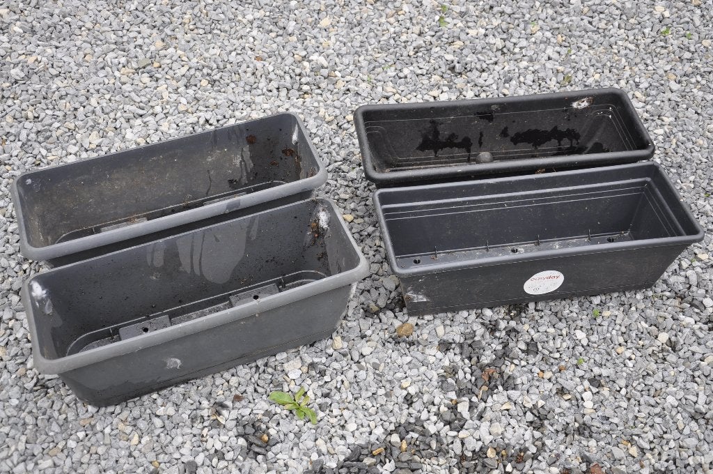 LOT DE 4 JARDINIERES, Kunststof, Gebruikt, Ophalen of Verzenden, Binnen