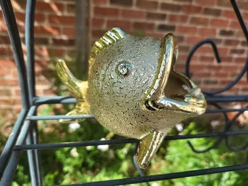 Poisson en céramique dorée vintage — Cendrier, Enlèvement, Cendrier