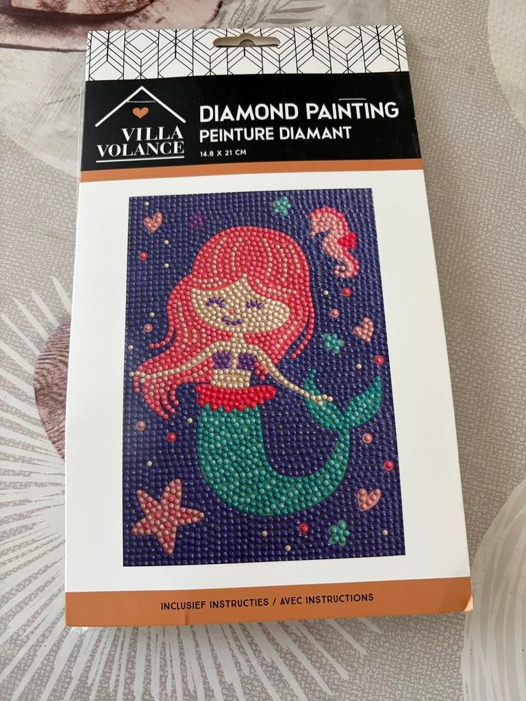 Diamond Painting Sirène ‍️ – 14,8 x 21 cm – Villa Volange, Enlèvement ou Envoi, Comme neuf