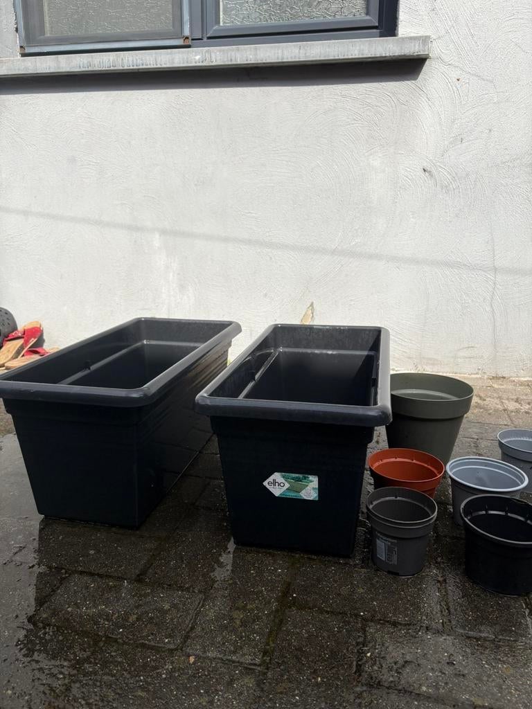 Ensemble jardinières + pot de fleurs (Elho), Enlèvement ou Envoi, Comme neuf