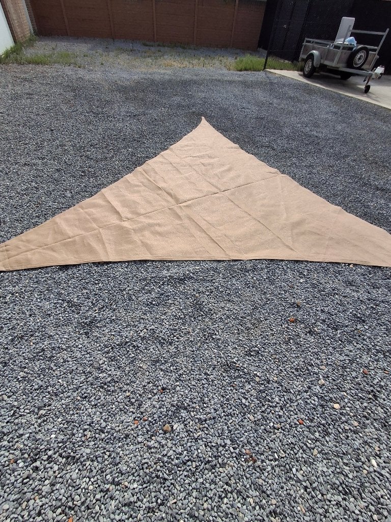 Schaduwdoek driehoek 5x5x5 meter, Tuin en Terras, Schaduwdoeken, Zo goed als nieuw, Ophalen