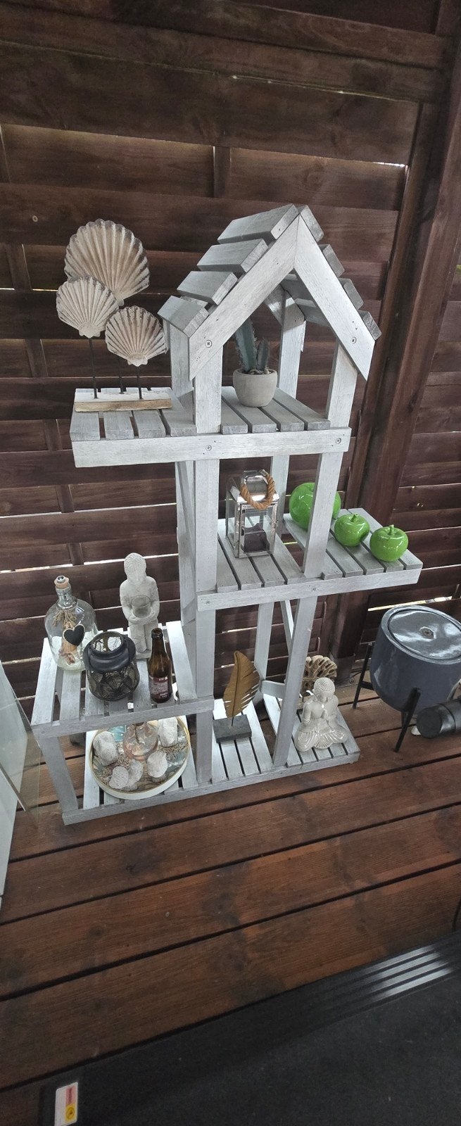 étagère d'extérieur ou intérieur avec toute la déco, Tuin en Terras, Tuinwanddecoratie, Ophalen